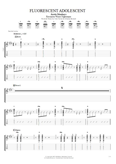 fluorescent adolescent ultimate guitar tabs.